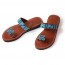 Türkis-Blaue Sandale mit Zehenhalter