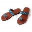 Türkis-Blaue Sandale mit Zehenhalter