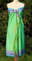 Kikoy als Kleid in Apfelgrün und Lila
