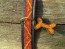 Afrikanisches Lederhalsband D-Ring Mtte, Rot-Orange